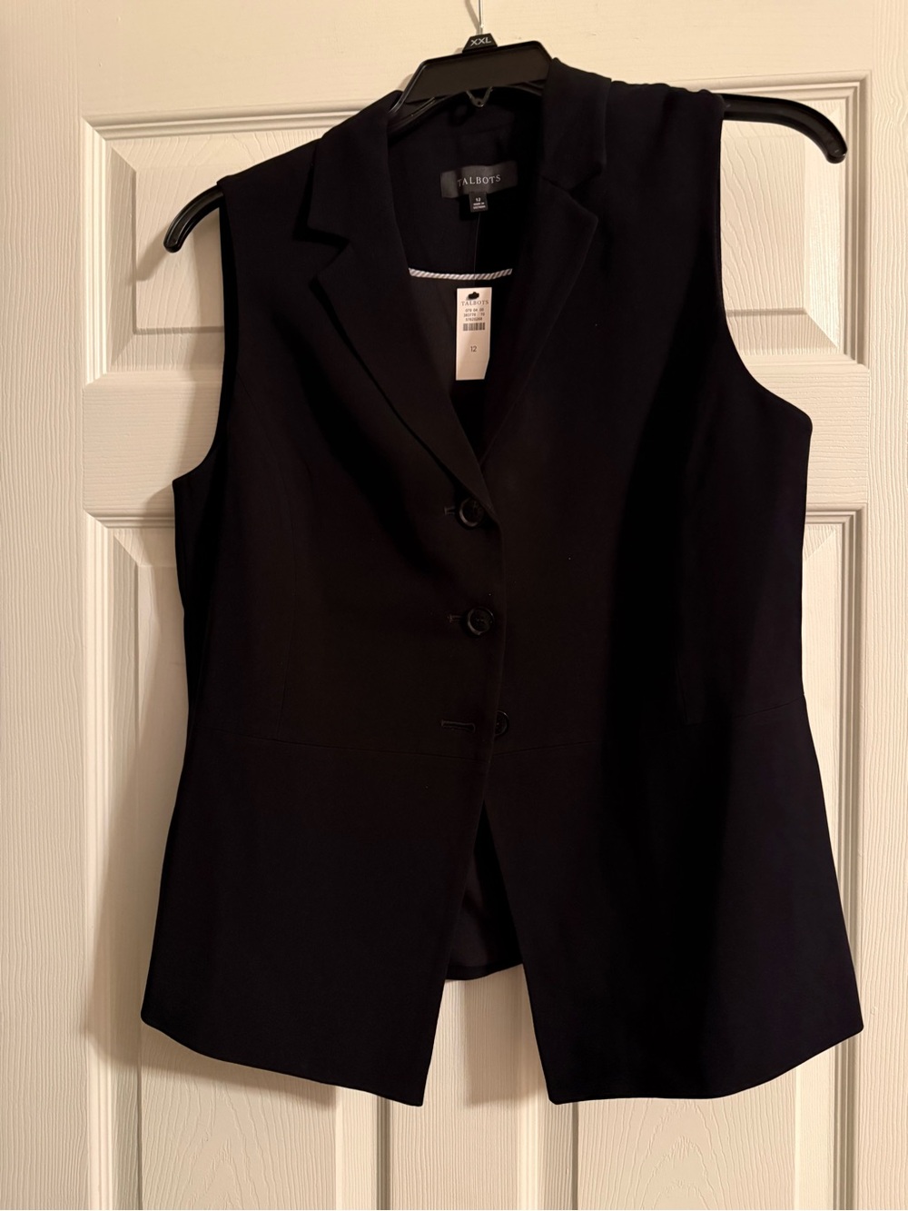 Talbots Black Tailored Sleeveless Blazer Vest